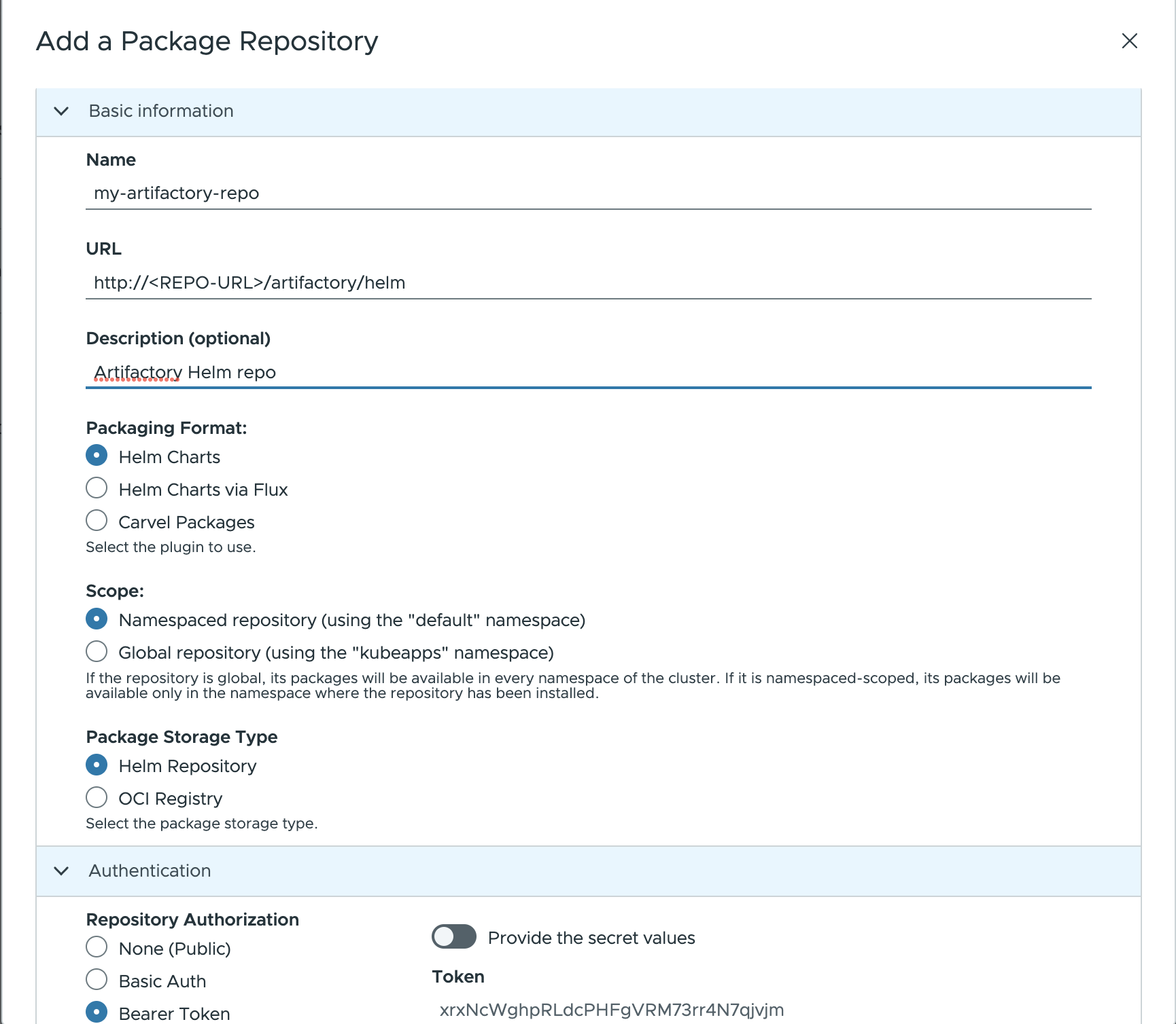 JFrog custom repository